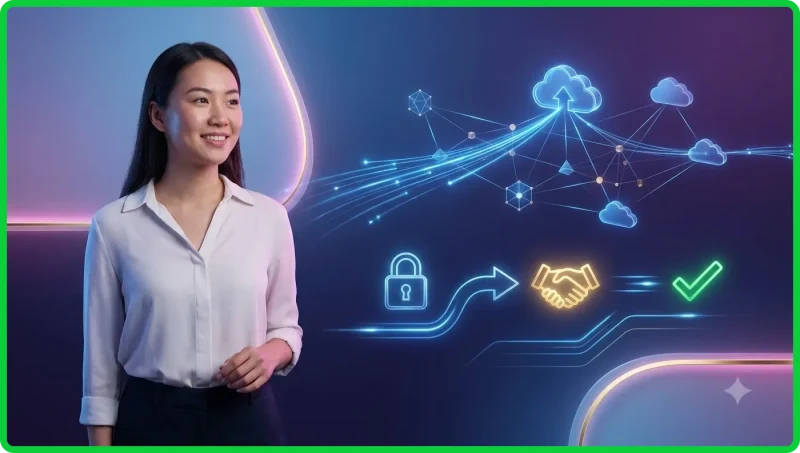 Ba viên xúc xắc trong suốt phát sáng ánh neon đang lăn trên bề mặt phản chiếu bóng tối, minh họa luật chơi Sicbo