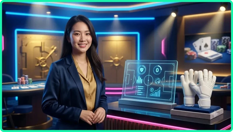 Minh họa khái niệm kèo giữ sạch lưới với hình ảnh lưới bóng đá phát sáng