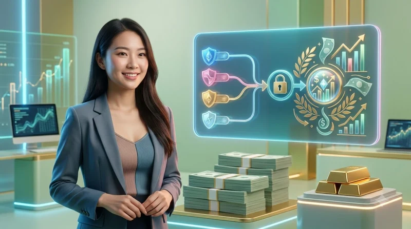 Minh họa sức hấp dẫn của đề 4 càng với biểu tượng phần thưởng phát sáng ánh vàng