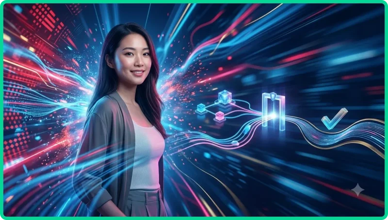 Người chơi quan sát nhiều bàn cược holographic trong không gian lounge premium với ánh sáng neon